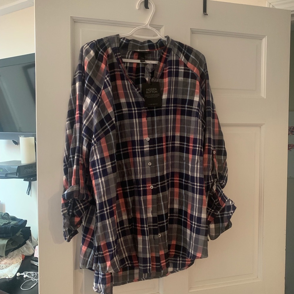 Lane Bryant plaid top